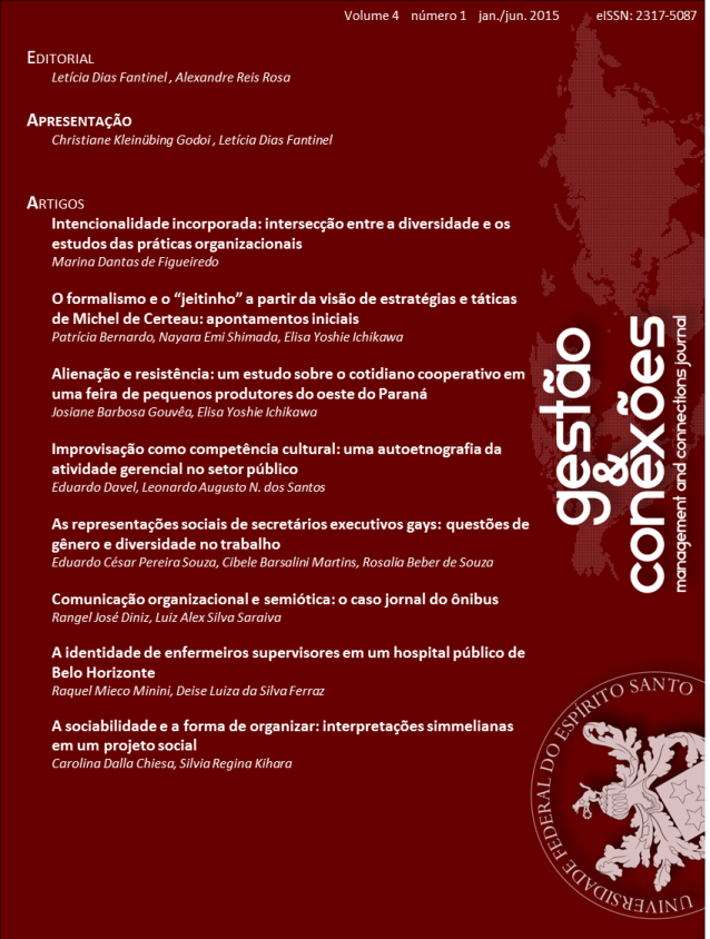 					Visualizar v. 4 n. 1 (2015): Reinventando o Cotidiano Organizacional
				